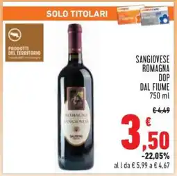 Conad SANGIOVESE ROMAGNA DOP DAL FIUME offerta