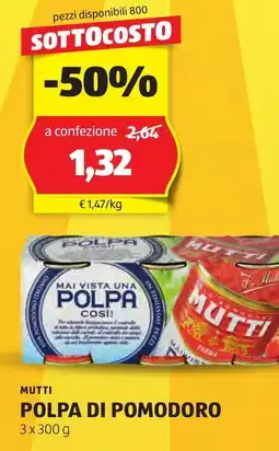 ALDI Mutti polpa di pomodoro offerta