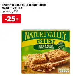 Bennet Nature valley barrette crunchy o proteiche tipi vari, offerta