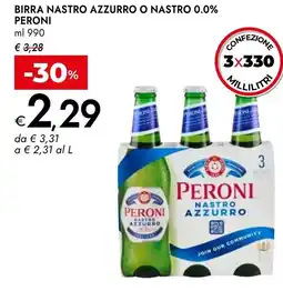 Bennet Peroni birra nastro azzurro o nastro 0.0% offerta