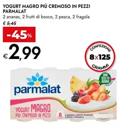 Bennet Parmalat yogurt magro più cremoso in pezzi offerta