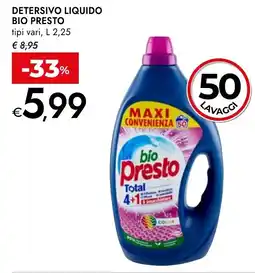 Bennet Bio presto detersivo liquido tipi vari, offerta