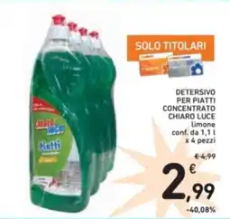 Spazio Conad Chiaro luce detersivo per piatti concentrato offerta