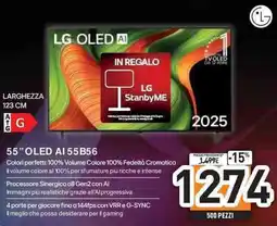 Unieuro LG 55" OLED AI 55B56 offerta