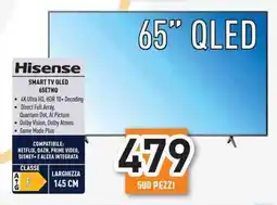 Unieuro Hisense SMART TV QLED 65E7NQ offerta