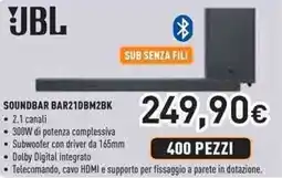 Unieuro JBL SOUNDBAR BAR21DBM2BK offerta