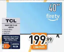 Unieuro TCL smart fire TV LED 40SF540 offerta