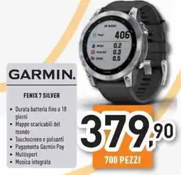 Unieuro Garmin. fenix 7 silver offerta