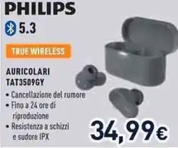 Unieuro Philips auricolari TAT3509GY offerta