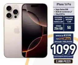 Unieuro iPhone 16 Pro offerta