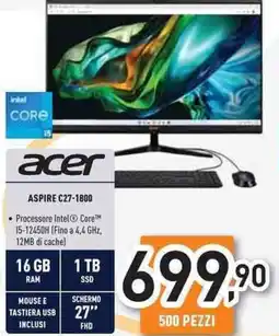 Unieuro acer ASPIRE C27-1800 offerta