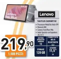 Unieuro Lenovo Tab Plus ZADX0091SE offerta