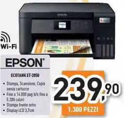 Unieuro EPSON Ecotank ET-2850 offerta