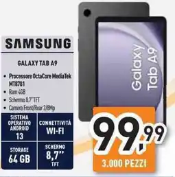 Unieuro Samsung GALAXY TAB A9 offerta