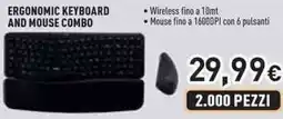 Unieuro ERGONOMIC KEYBOARD Ergonomic keyboard and mouse combo offerta