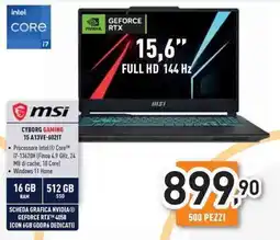 Unieuro Msi cyborg gaming 15 A13VE-602IT offerta