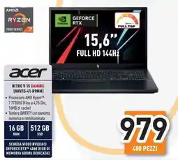 Unieuro acer NITRO V 15 GAMING (ANV15-41-R9MM) offerta