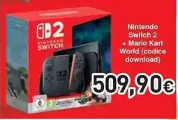 Unieuro Nintendo Switch 2 + Mario Kart World (codice download) offerta