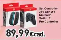 Unieuro Set Controller Joy-Con 2 e Nintendo Switch 2 Pro Controller offerta