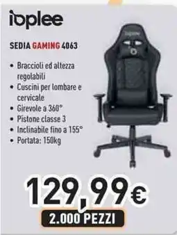 Unieuro iOplee SEDIA GAMING 4063 offerta