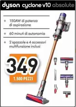 Unieuro dyson cyclone v10 absolute offerta