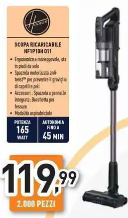 Unieuro Hoover scopa ricaricabile HF1P10H 011 offerta