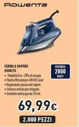 Unieuro Rowenta Ferro a vapore DW8215 offerta