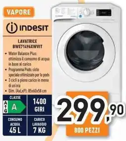 Unieuro Indesit lavatrice BWE71496XWVIT offerta