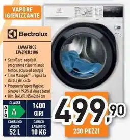 Unieuro Electrolux lavatrice EW6FCH210G offerta
