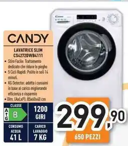 Unieuro Candy lavatrice slim CS4272DWB4111 offerta