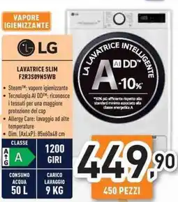 Unieuro LG Lavatrice slim F2R3509NSWB offerta