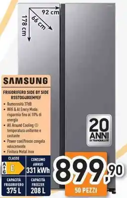 Unieuro Samsung frigorifero side by side RS57DG400EM9EF offerta