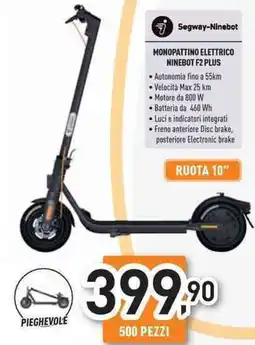 Unieuro Segway-ninebot monopattino elettrico ninebot F2 plus offerta