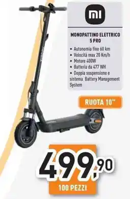 Unieuro Mi monopattino elettrico 5 pro offerta