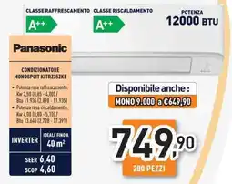 Unieuro Panasonic condizionatore monosplit KITRZ35ZKE offerta