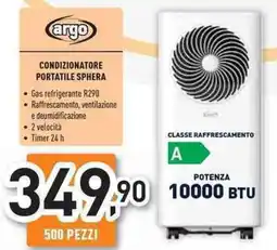 Unieuro Argo condizionatore portatile sphera offerta