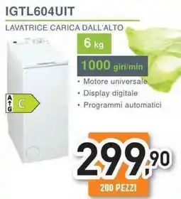Unieuro Ignis lavatrice carica dall'alto offerta