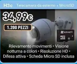 Unieuro EZVIZ H3c Telecamera da esterno + MicroSD offerta
