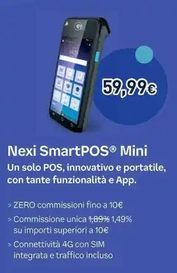 Unieuro Nexi SmartPOS Mini offerta