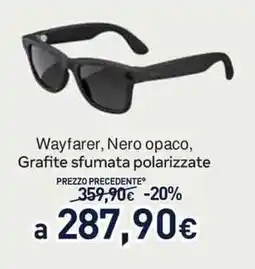 Unieuro Ray-Ban Wayfarer, Nero opaco, Grafite sfumata polarizzate offerta