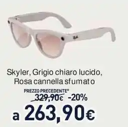 Unieuro Ray-Ban Skyler, Grigio chiaro lucido, Rosa cannella sfumato offerta