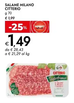 Bennet Citterio salame milano offerta