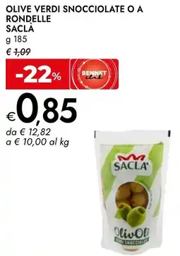 Bennet Sacla olive verdi snocciolate o a rondelle offerta