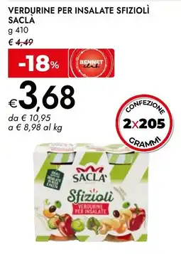 Bennet Sacla verdurine per insalate sfiziolì offerta