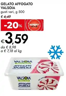 Bennet Valsoia gelato affogato offerta