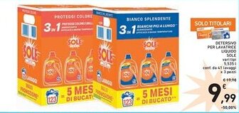 Spazio Conad Sole detersivo per lavatrice liquido offerta