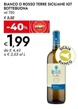 Bennet Bottebuona bianco o rosso terre siciliane igt offerta