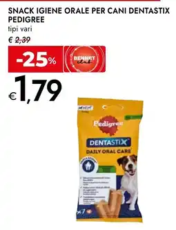 Bennet Pedigree snack igiene orale per cani dentastix offerta