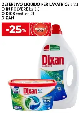 Dixan detersivo liquido per lavatrice o in polvere o dics