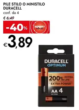 Bennet Duracell pile stilo o ministilo offerta